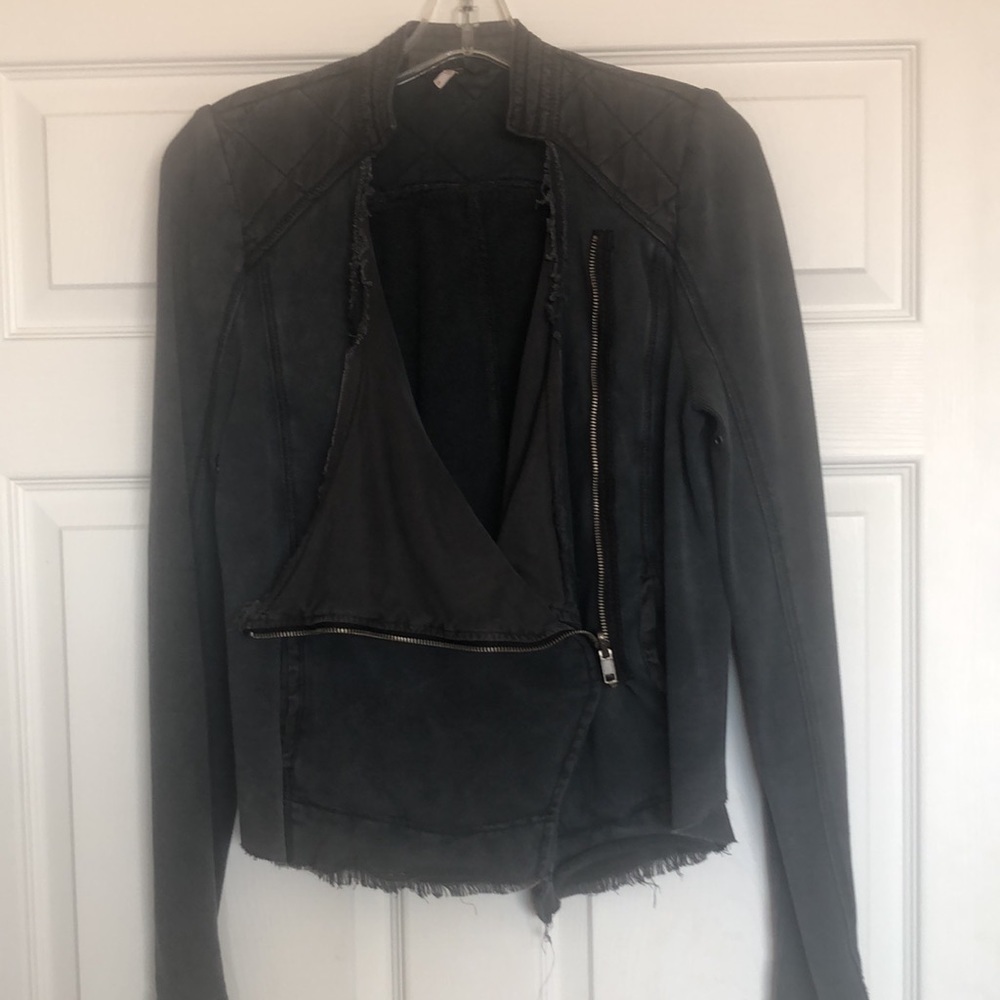 Free people charcoal gray Moto jacket. Size medium